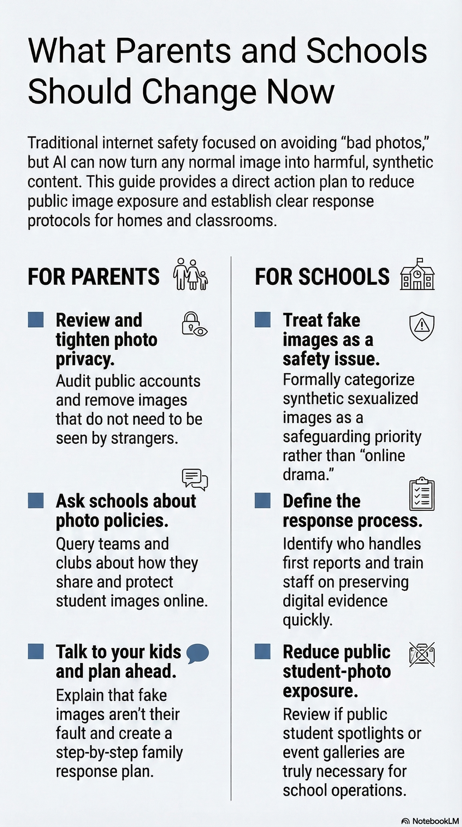 Infographic checklist for parents and schools